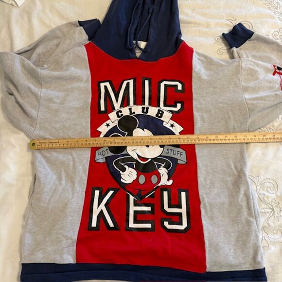Vintage Disney Hoodie unisex M Red/Blue  Sweatshirt Sweater Mickey Mouse 90s Y2K - Picture 5 of 10